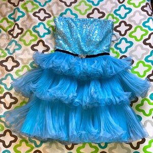 Pretty Me Prom Triple Layered Flare Rib Sequins Prom Dress By Moonlight Bridal